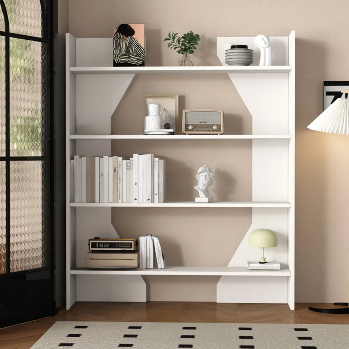 Fashion Vertical Rectangular Wooden Bookshelf Black Image - 18