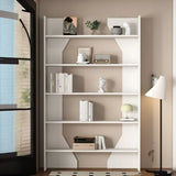 Fashion Vertical Rectangular Wooden Bookshelf Black Image - 6
