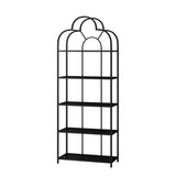 Fashionable Arched Iron Open Etagere Display Bookcase Image - 5