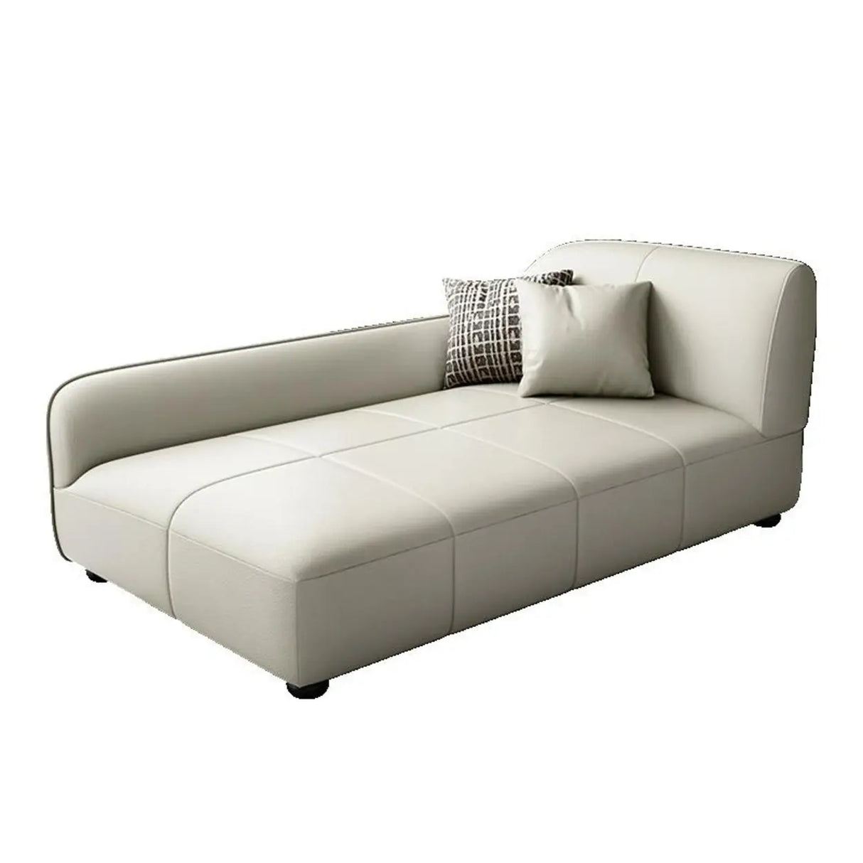 Fashionable Beige Premium Velvet Right-Arm Chaise Image - 10