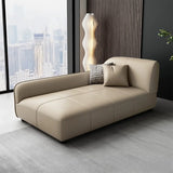 Fashionable Beige Premium Velvet Right-Arm Chaise Image - 11