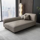 Fashionable Beige Premium Velvet Right-Arm Chaise Image - 13