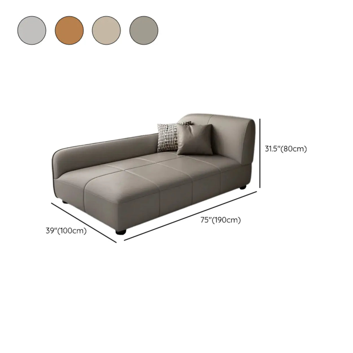Fashionable Beige Premium Velvet Right-Arm Chaise Image - 15