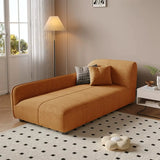 Fashionable Beige Premium Velvet Right-Arm Chaise Image - 2