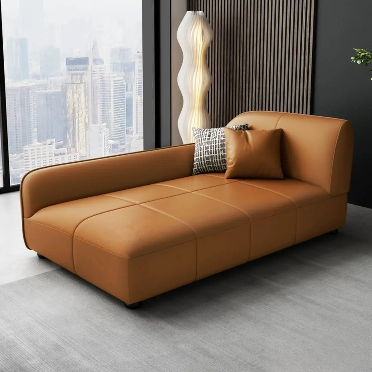 Fashionable Beige Premium Velvet Right-Arm Chaise Image - 9