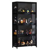 Fashionable Black Bamboo Clear Figure Display Cabinet Image - 10