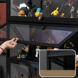 Fashionable Black Bamboo Clear Figure Display Cabinet Image - 12