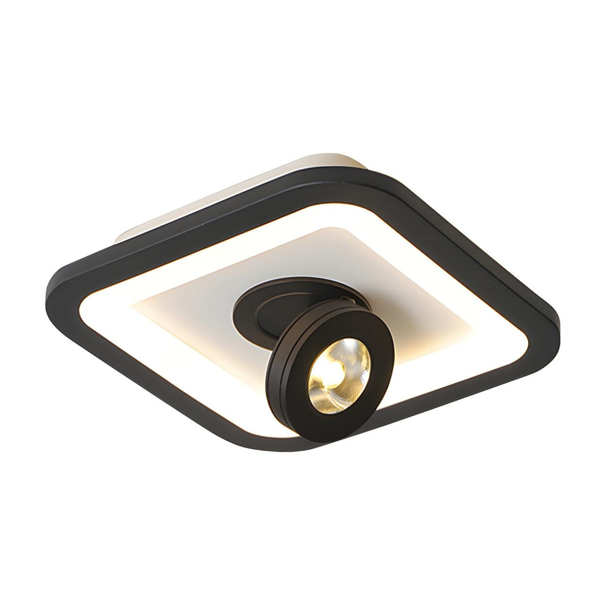 Fashionable Black Square LED Flush Mount Ceiling Light Image - 2
