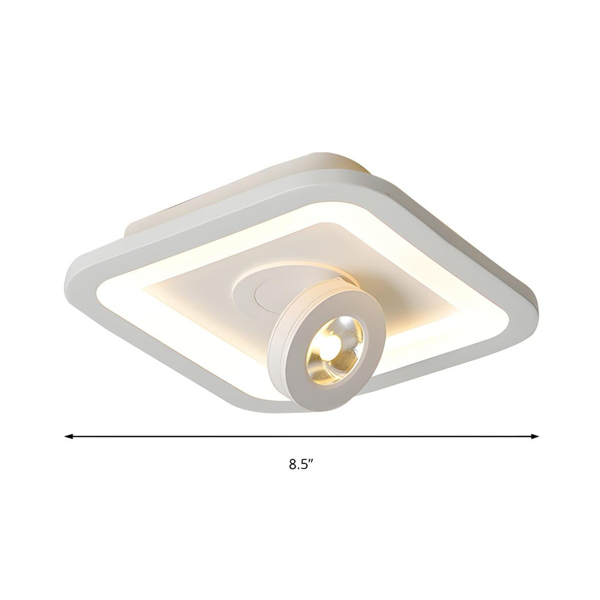 Fashionable Black Square LED Flush Mount Ceiling Light Image - 8