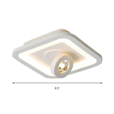 Fashionable Black Square LED Flush Mount Ceiling Light Image - 8