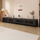 Fashionable Rectangle Black Wooden Cabinet TV Stand Image - 21