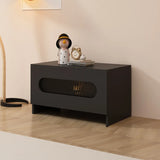 Fashionable Rectangle Black Wooden Cabinet TV Stand Image - 8