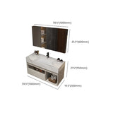 Faucets and Sink Sintered Stone Bathroom Vanity with Mirror Image - 29