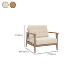 Faux Cotton Linen Square Arm Tufted Back Lounge Chair #size