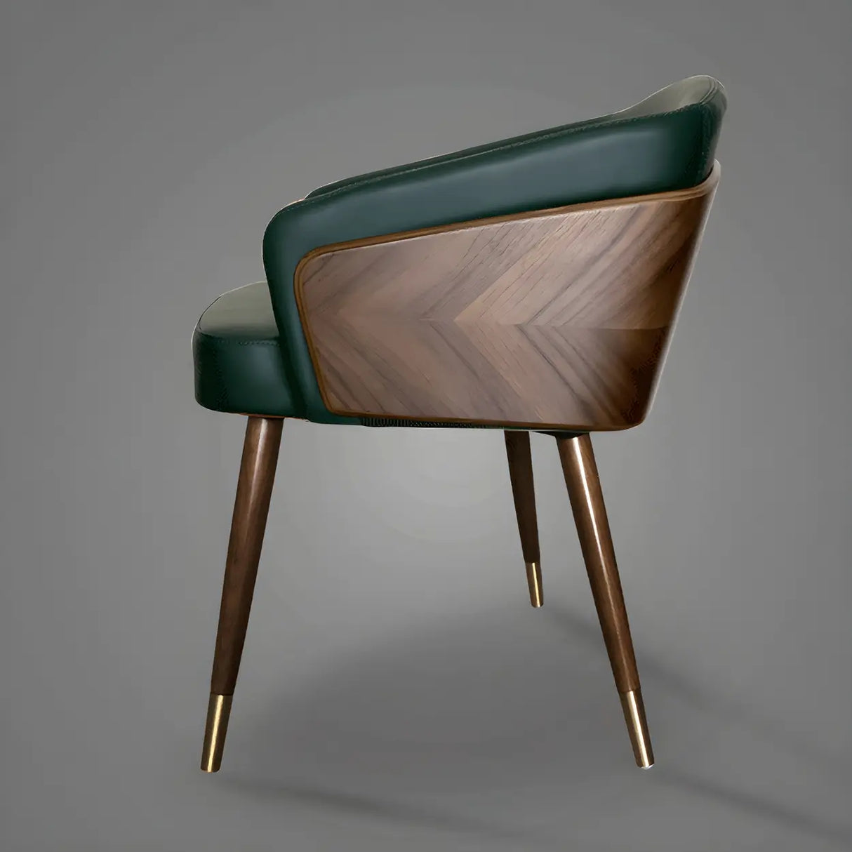 Faux Leather Cotton Dining Arm Chair with Wood Leg Image - 11