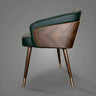 Faux Leather Cotton Dining Arm Chair with Wood Leg Image - 11