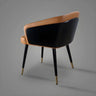 Faux Leather Cotton Dining Arm Chair with Wood Leg Image - 7