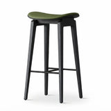 Faux Leather Counter Stool with Footrest and Wood Frame Image - 10