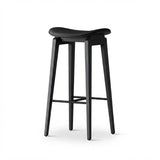 Faux Leather Counter Stool with Footrest and Wood Frame Image - 11