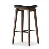 Faux Leather Counter Stool with Footrest and Wood Frame Image - 12