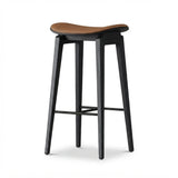 Faux Leather Counter Stool with Footrest and Wood Frame Image - 13