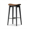 Faux Leather Counter Stool with Footrest and Wood Frame Image - 13