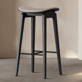 Faux Leather Counter Stool with Footrest and Wood Frame Image - 15