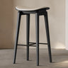 Faux Leather Counter Stool with Footrest and Wood Frame Image - 16