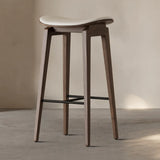 Faux Leather Counter Stool with Footrest and Wood Frame Image - 18