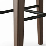 Faux Leather Counter Stool with Footrest and Wood Frame Image - 9