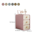 Faux Leather Countertop Kids Nightstand with Drawers Image - 14