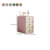 Faux Leather Countertop Kids Nightstand with Drawers Image - 15