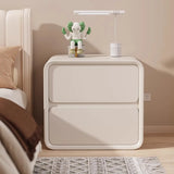 Faux Leather Countertop Wood Frame Drawers Nightstand Image - 1