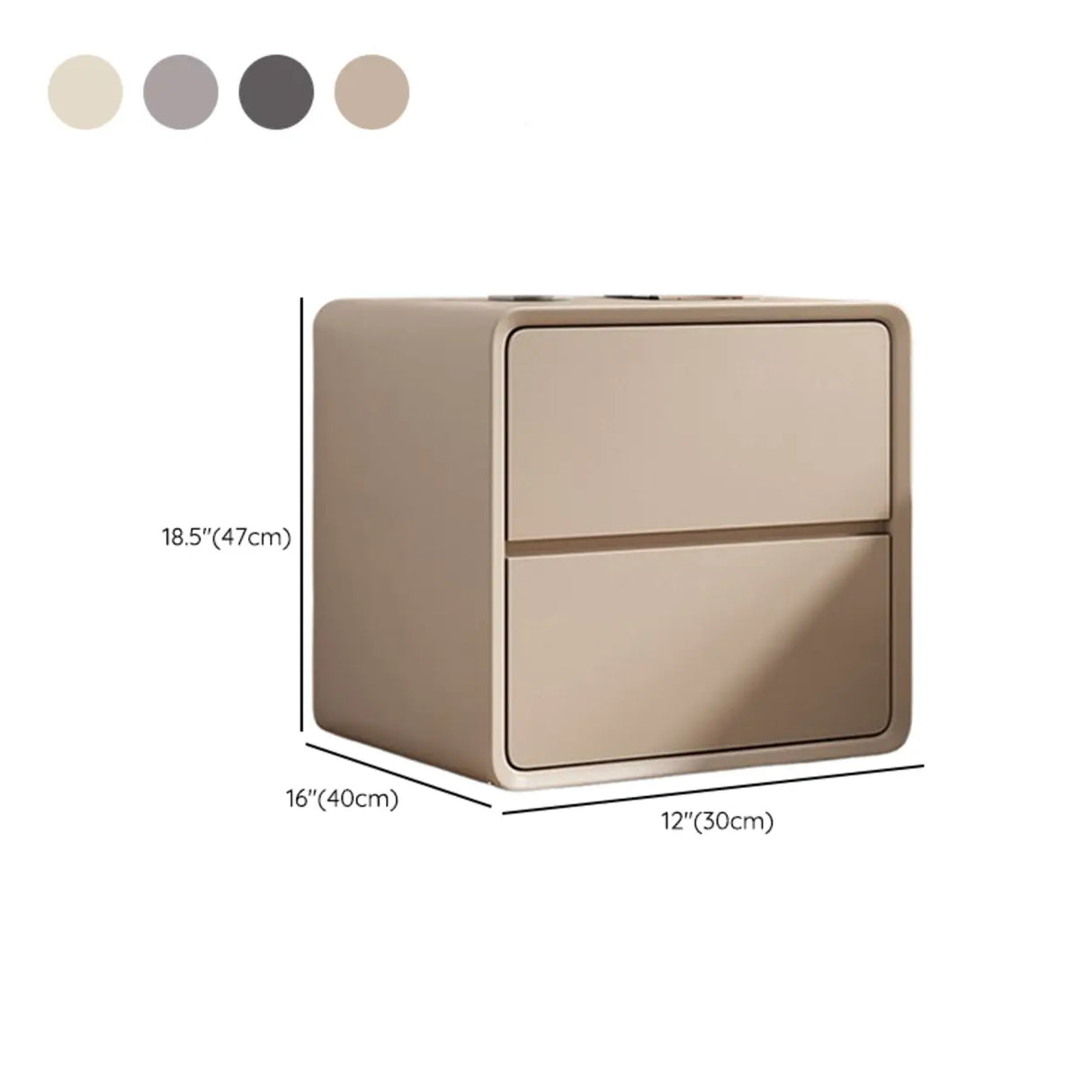 Faux Leather Countertop Wood Frame Drawers Nightstand 