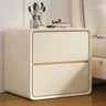 Faux Leather Countertop Wood Frame Drawers Nightstand Image - 2