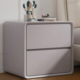 Faux Leather Countertop Wood Frame Drawers Nightstand Image - 3