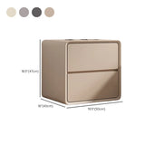 Faux Leather Countertop Wood Frame Drawers Nightstand Image - 13