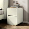 Faux Leather Countertop Wood Nightstand with Drawers Image - 13