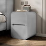 Faux Leather Countertop Wood Nightstand with Drawers Image - 14
