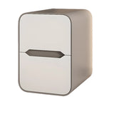 Faux Leather Countertop Wood Nightstand with Drawers Image - 1