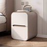 Faux Leather Countertop Wood Nightstand with Drawers Image - 2