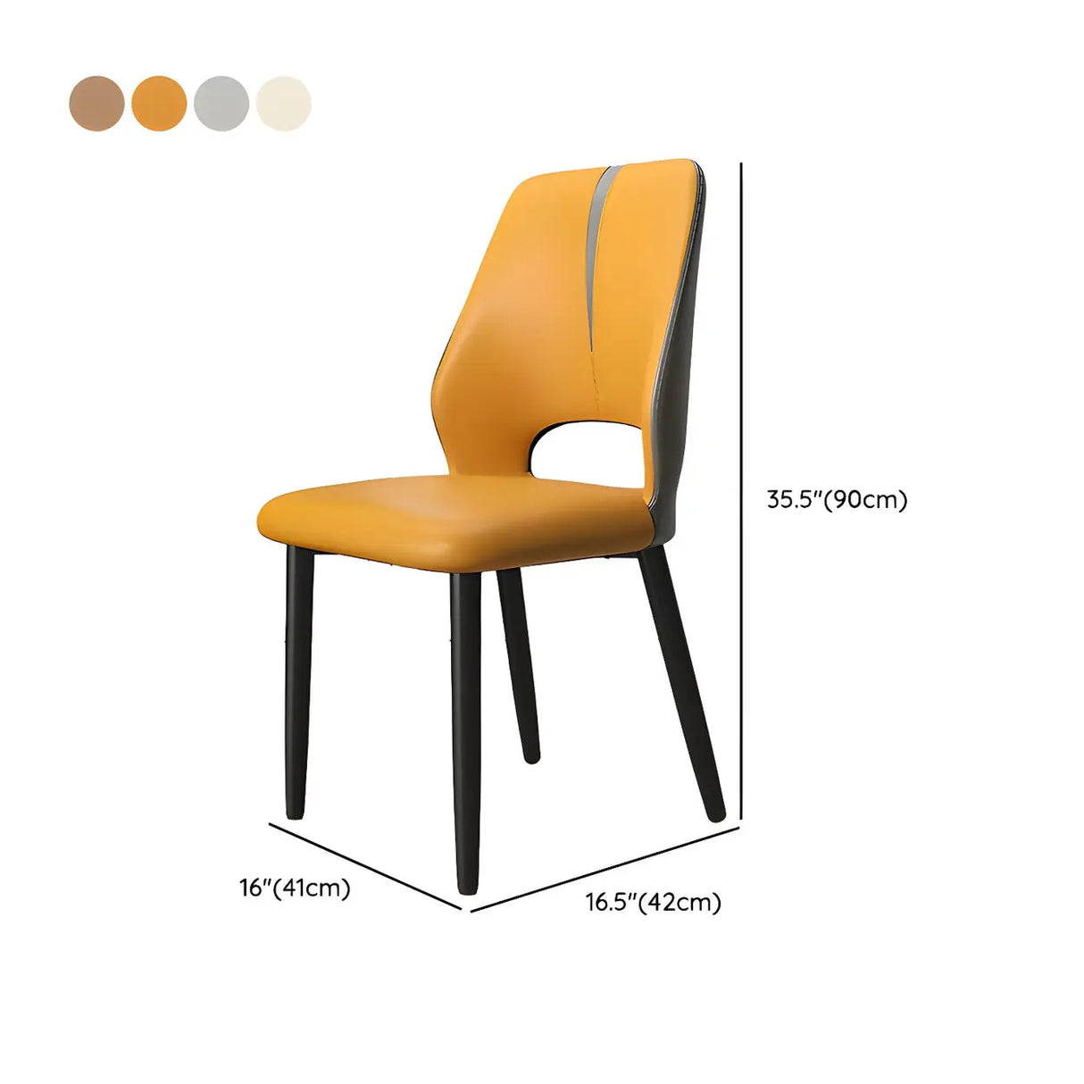 Faux Leather Dining Side Chair with Felt Foot Pads 