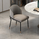 Faux Leather Houndstooth Upholstered Dining Chairs Image - 11