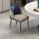 Faux Leather Houndstooth Upholstered Dining Chairs Image - 7