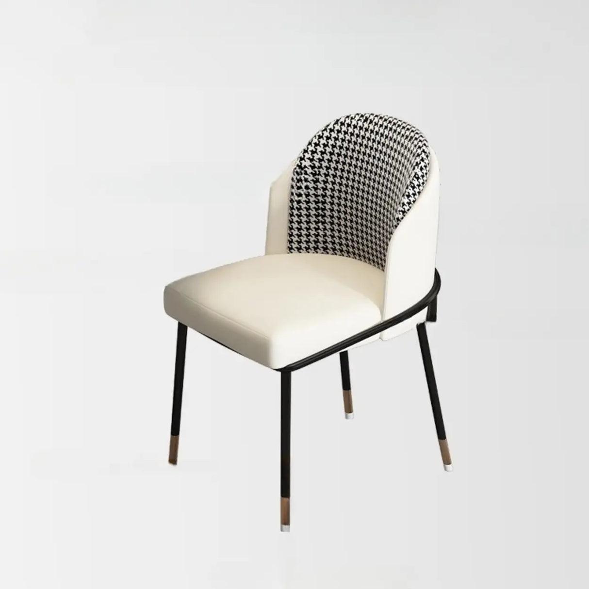 Faux Leather Houndstooth Upholstered Dining Chairs Image - 21