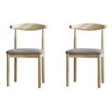 Faux Leather Linen Open Low Back Dining Side Chair Image - 101