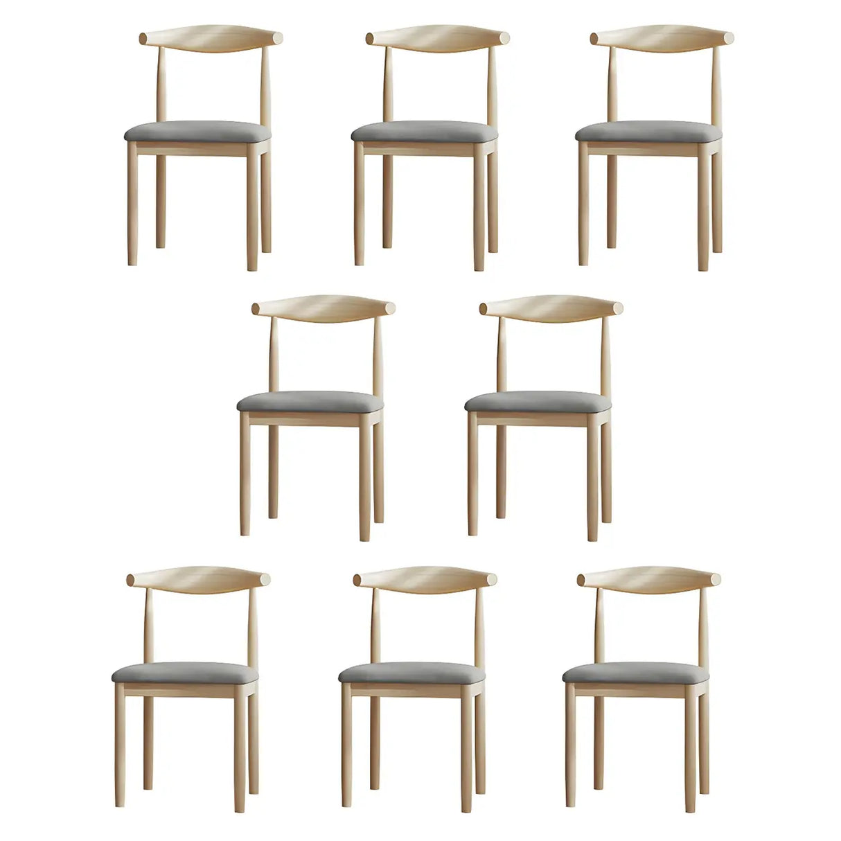 Faux Leather Linen Open Low Back Dining Side Chair Image - 104