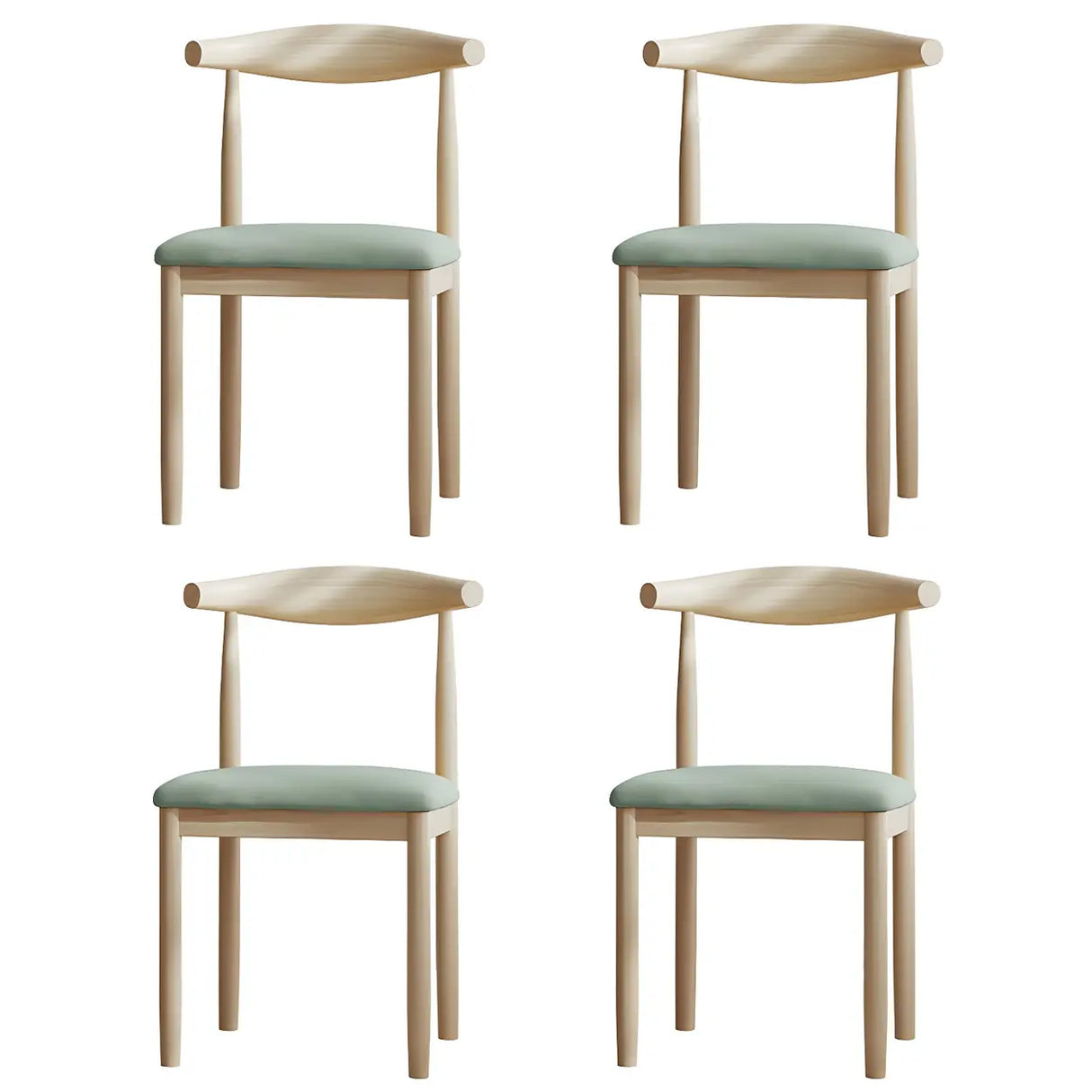 Faux Leather Linen Open Low Back Dining Side Chair Image - 106