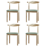 Faux Leather Linen Open Low Back Dining Side Chair Image - 106
