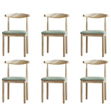 Faux Leather Linen Open Low Back Dining Side Chair Image - 107